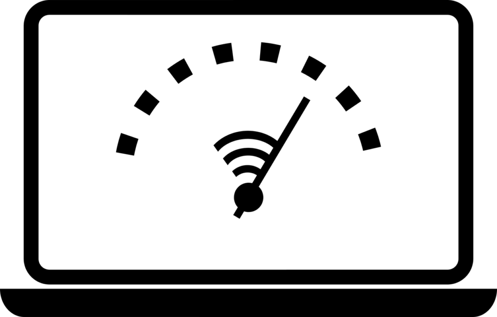 Illustration of an internet speed measurement